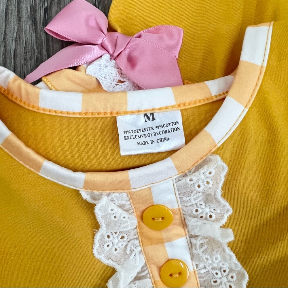Yellow Floral Ruffle Outfit Set - Picture 2 of 3